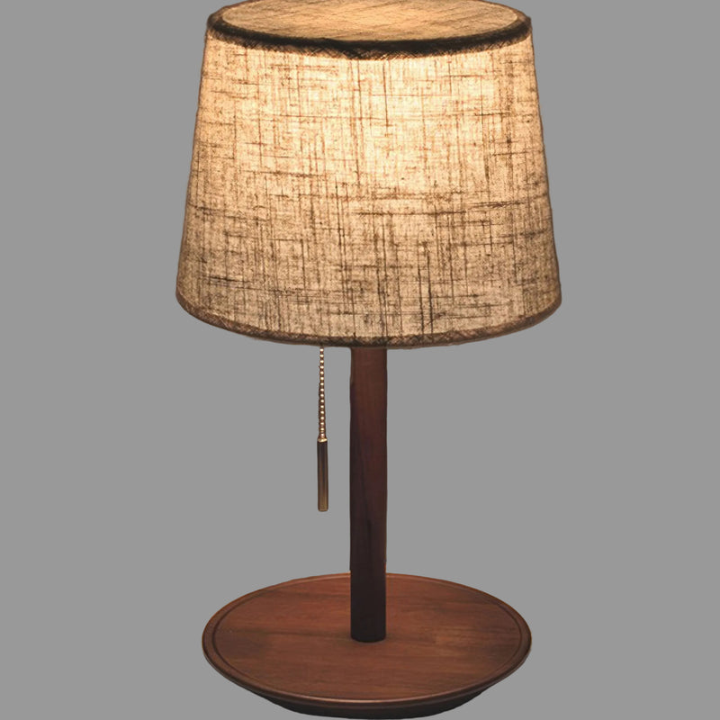 Gentle Glow | Walnut Table Lamp with Soft Fabric Shade