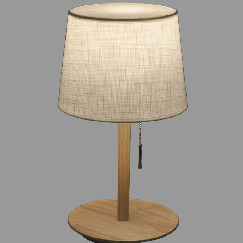 Gentle Glow | Walnut Table Lamp with Soft Fabric Shade