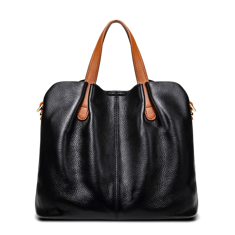 Damen-Hobo-Tasche aus echtem Leder mit Tragegriff | Graues genarbtes Leder, lässige Alltagsschultertasche | Smart-Casual-Tasche für den Alltag und zum Ausgehen
