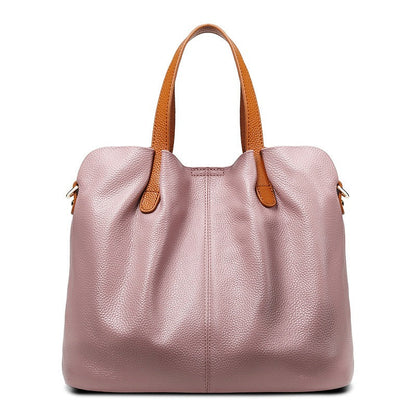 Damen-Hobo-Tasche aus echtem Leder mit Tragegriff | Graues genarbtes Leder, lässige Alltagsschultertasche | Smart-Casual-Tasche für den Alltag und zum Ausgehen