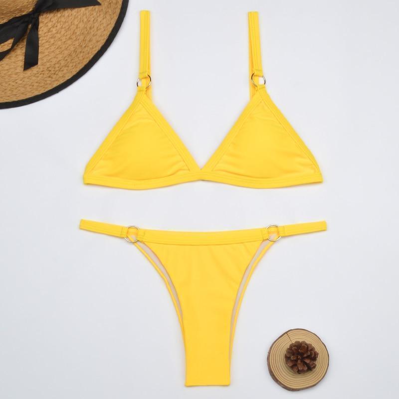Hera Women's Bikini Sets | Gold Metal Rings, Brazilian Cut Swimwear 4