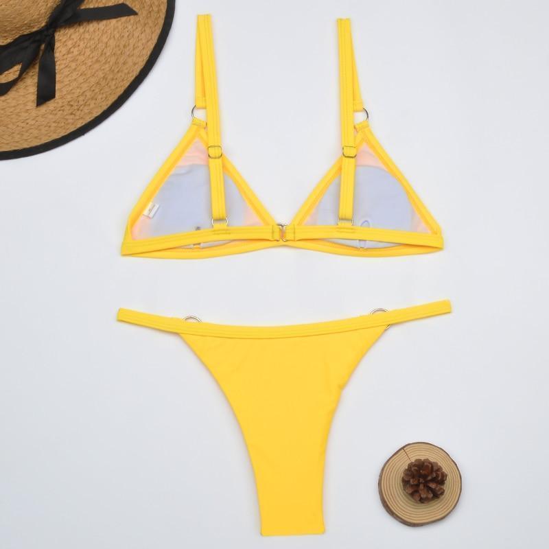 Hera Women's Bikini Sets | Gold Metal Rings, Brazilian Cut Swimwear 5