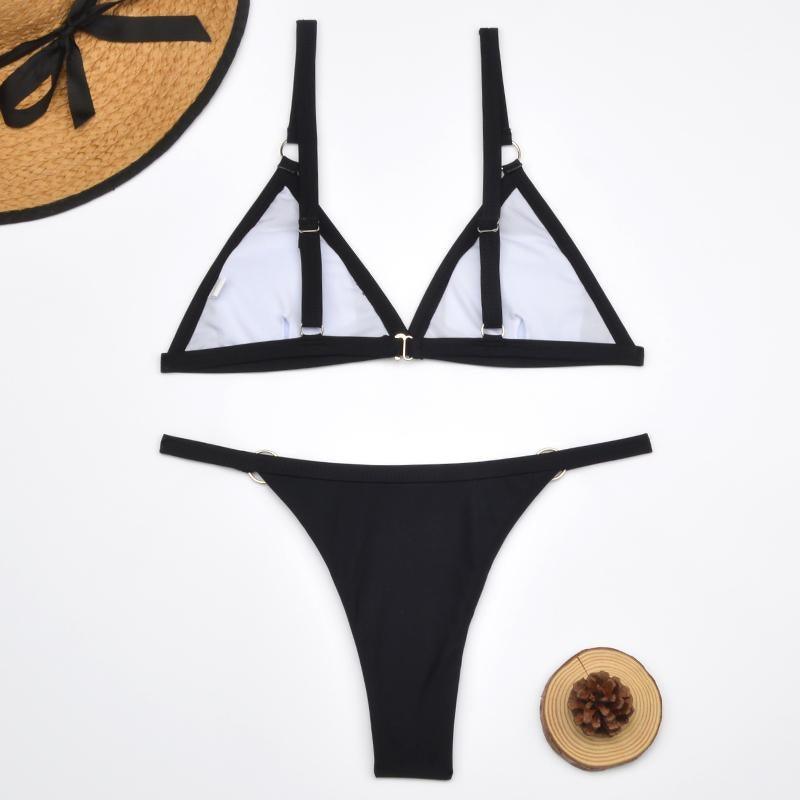 Hera Women's Bikini Sets | Gold Metal Rings, Brazilian Cut Swimwear 7