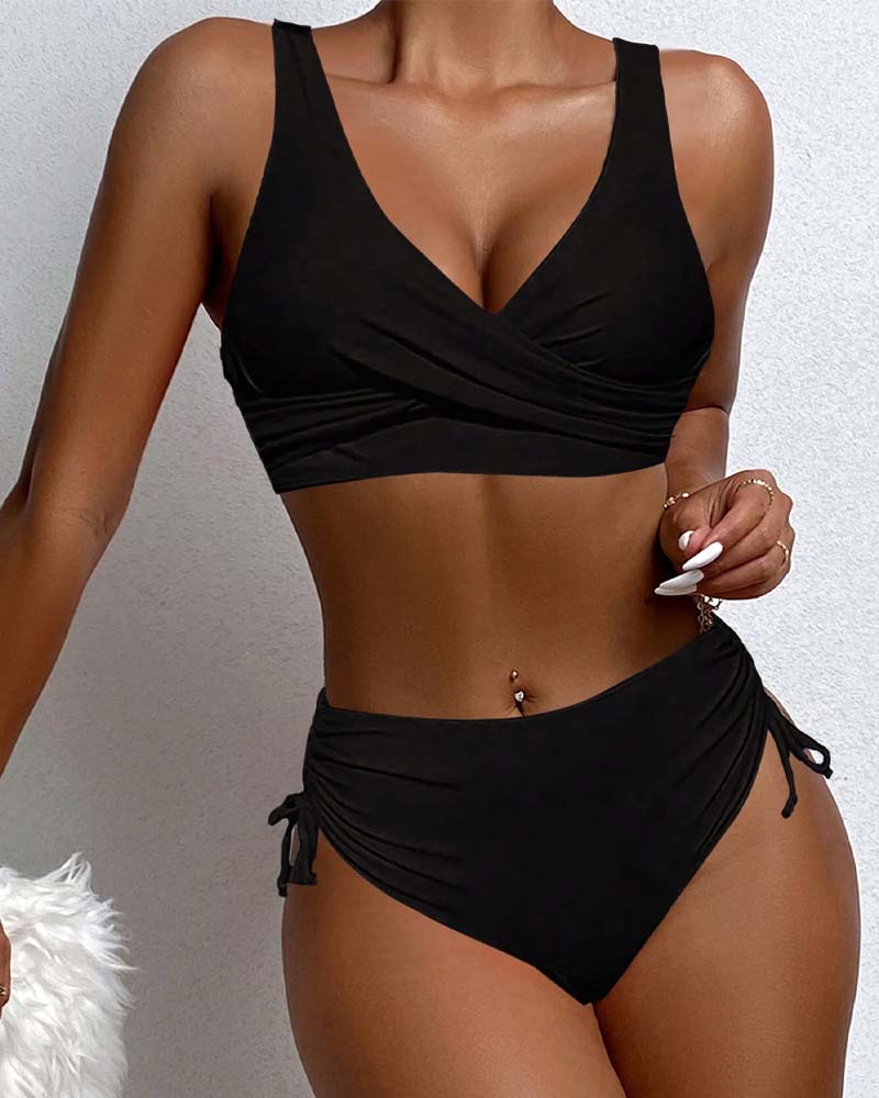 Hera Women's Bikini Swimsuit | 82% Nylon, Lace-Up Design 0