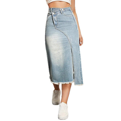 Hera Women's Denim Midi Skirt | High-Quality, Asymmetrical Cut 5