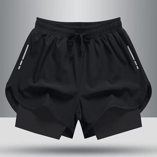 Holly Men's Swim Shorts | Solid Black & Gray, Plus Sizes 0