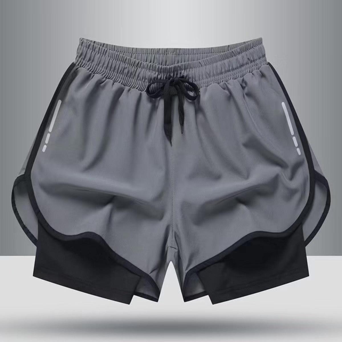 Holly Men's Swim Shorts | Solid Black & Gray, Plus Sizes 2