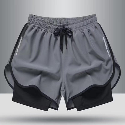 Holly Men's Swim Shorts | Solid Black & Gray, Plus Sizes 2