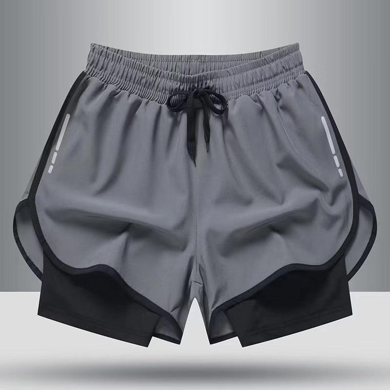 Holly Men's Swim Shorts | Solid Black & Gray, Plus Sizes 5