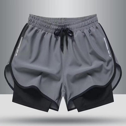 Holly Men's Swim Shorts | Solid Black & Gray, Plus Sizes 5