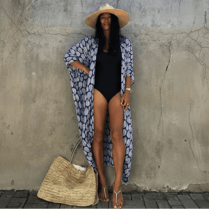 Luna Women's Beach Cover Up | Lightweight Floral Kimono 1