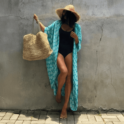 Luna Women's Beach Cover Up | Lightweight Floral Kimono 4