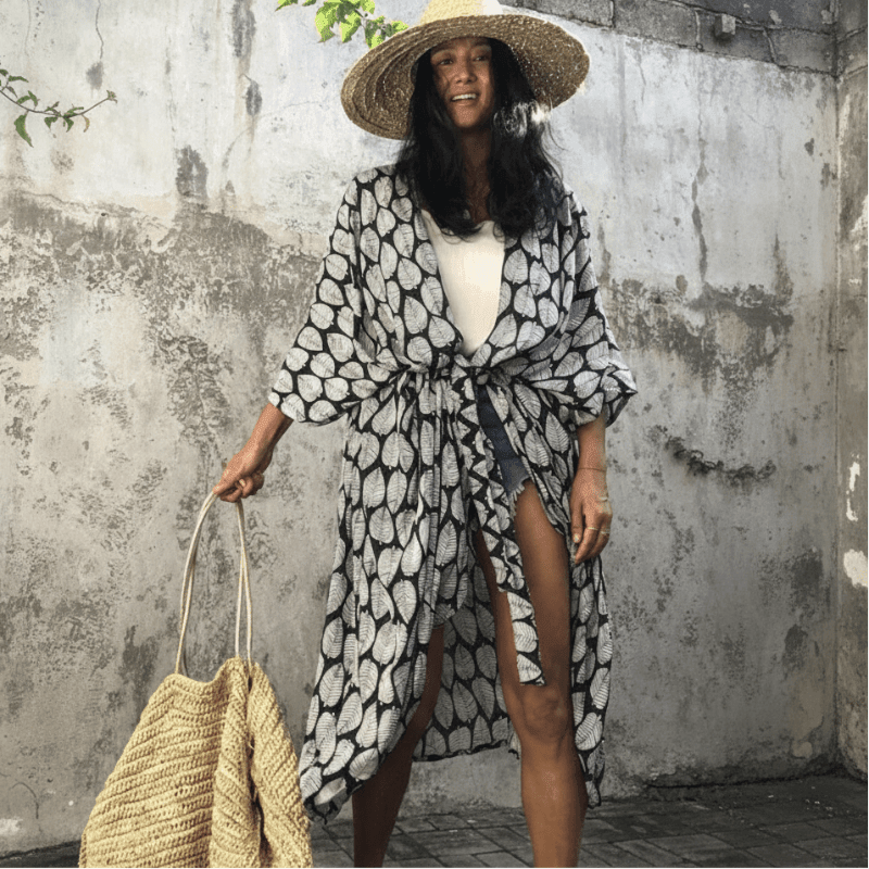 Luna Women's Beach Cover Up | Lightweight Floral Kimono 6