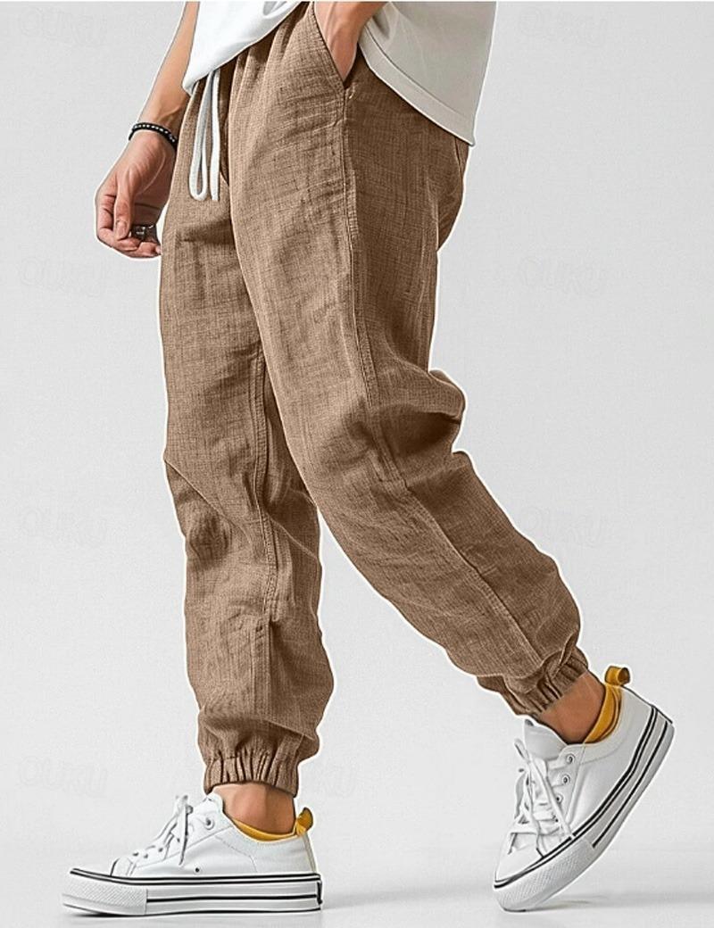 Men's Lightweight Linen Pants – Relaxed Summer Trousers with Pockets
