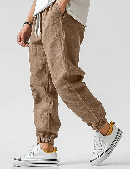 Men's Lightweight Linen Pants – Relaxed Summer Trousers with Pockets