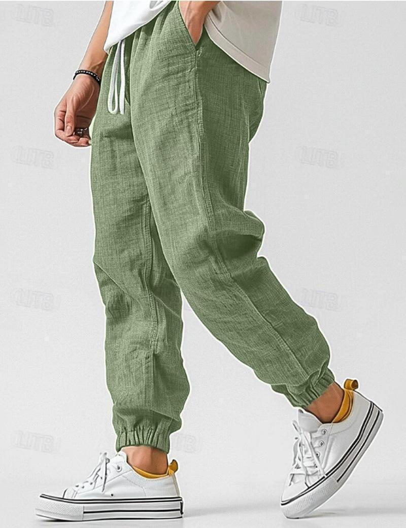 Men's Lightweight Linen Pants – Relaxed Summer Trousers with Pockets