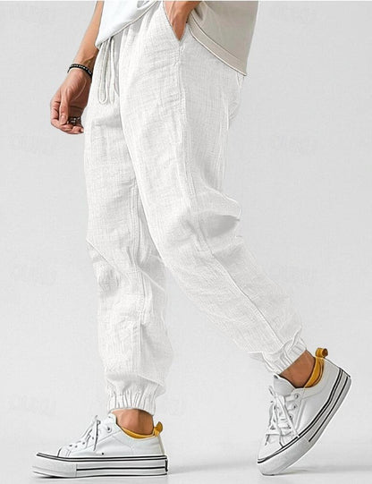 Men's Lightweight Linen Pants – Relaxed Summer Trousers with Pockets