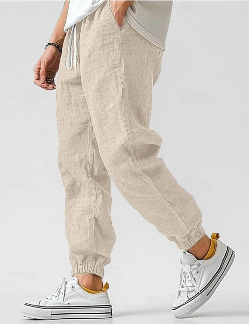 Men's Lightweight Linen Pants – Relaxed Summer Trousers with Pockets