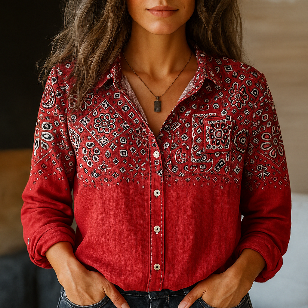 Mila Women's Shirt | Soft Polyester, Versatile Layering Blouse 0