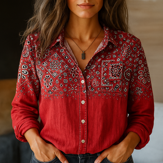 Mila Women's Shirt | Soft Polyester, Versatile Layering Blouse 0