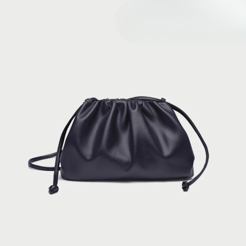 Women's Ruched Cloud Leather Clutch Bag | Red Soft Dumpling Casual Going Out Crossbody Bag | Smart Casual Evening Going Out Bag