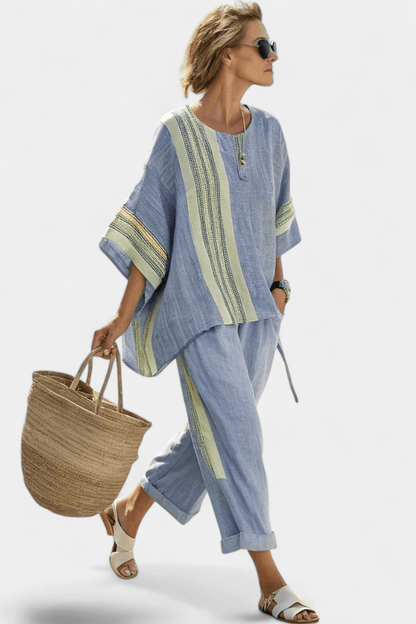 Women's Two-Piece Summer Set – Oversized Top & Tapered Pants