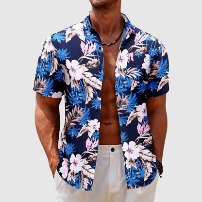 Ravi Men's Hawaiian Shirt | Tropical Floral Print, Relaxed Fit 1