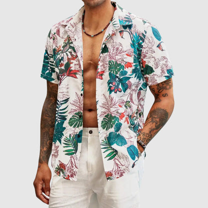 Ravi Men's Hawaiian Shirt | Tropical Floral Print, Relaxed Fit 2