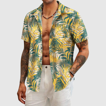 Ravi Men's Hawaiian Shirt | Tropical Floral Print, Relaxed Fit 3