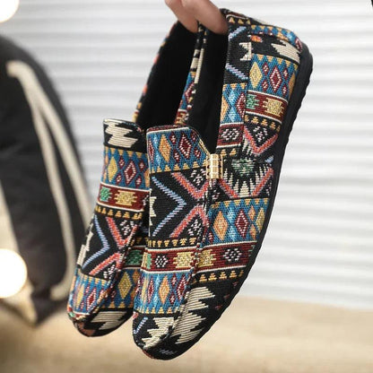 Rico Men's Loafers | Breathable Canvas, Aztec Design 5