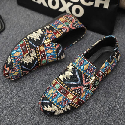 Rico Men's Loafers | Breathable Canvas, Aztec Design 7