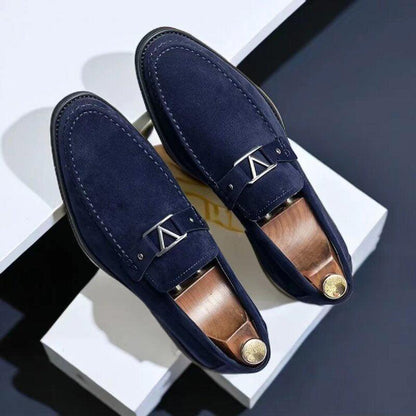 Matthew | Men’s Formal Slip-On Loafers with Triangle Metal Bit