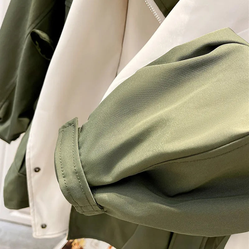 Women's Waterproof Hooded Jacket – Adjustable-Waist Transitional Coat