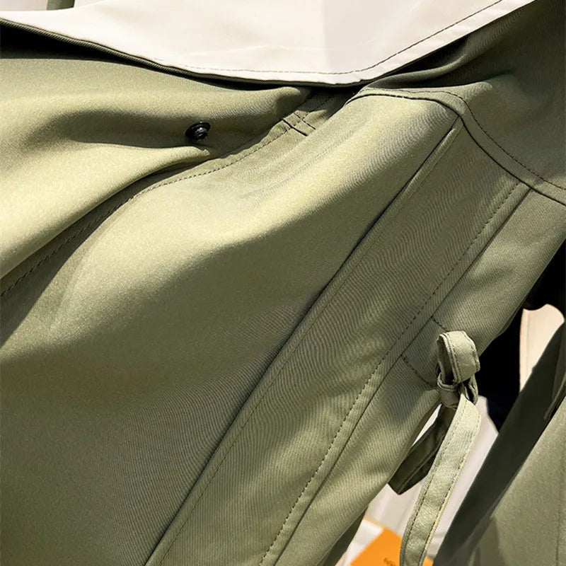 Women's Waterproof Hooded Jacket – Adjustable-Waist Transitional Coat