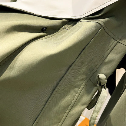 Women's Waterproof Hooded Jacket – Adjustable-Waist Transitional Coat