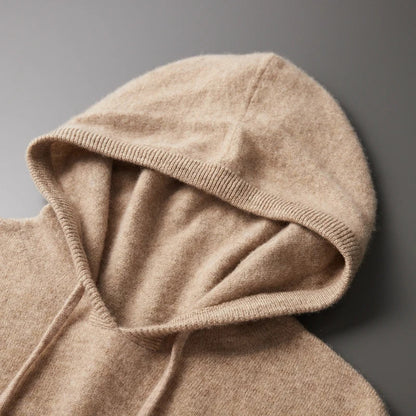 Merino Hoodie Dame – Brun Strik Hættetrøje i Blød Uldblanding