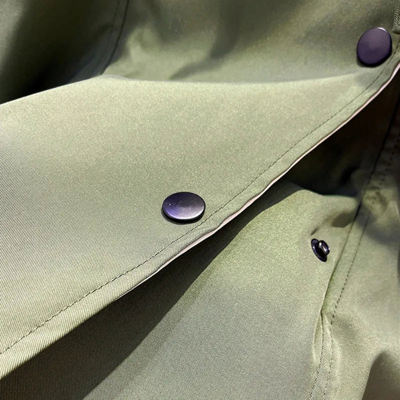 Women's Waterproof Hooded Jacket – Adjustable-Waist Transitional Coat