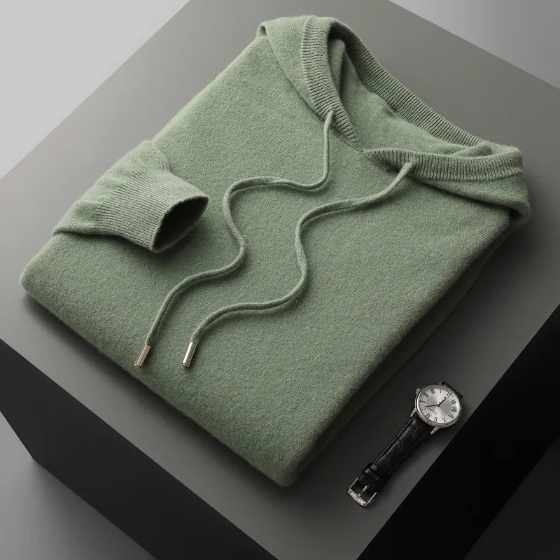 Merino Hoodie Dame – Brun Strik Hættetrøje i Blød Uldblanding