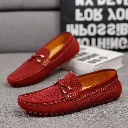 Herren-Loafer aus perforiertem Wildleder zum Hineinschlüpfen | Atmungsaktive, lässige und bequeme Loafer für jeden Tag | Smart-Casual-Sommerschuhe für jeden Tag