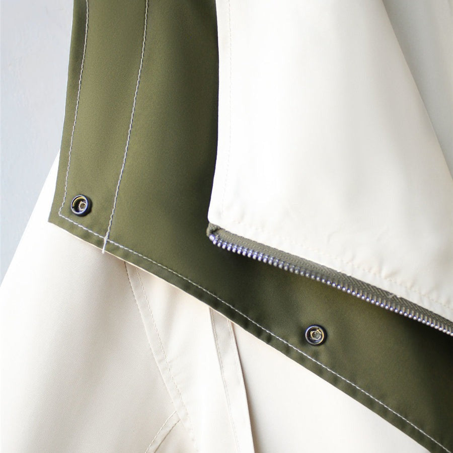 Women's Waterproof Hooded Jacket – Adjustable-Waist Transitional Coat