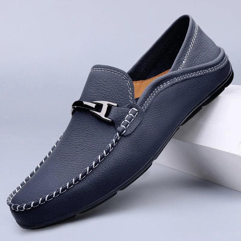 Savi Men's Brown Loafers | Genuine Cow Leather, Comfortable Design 1