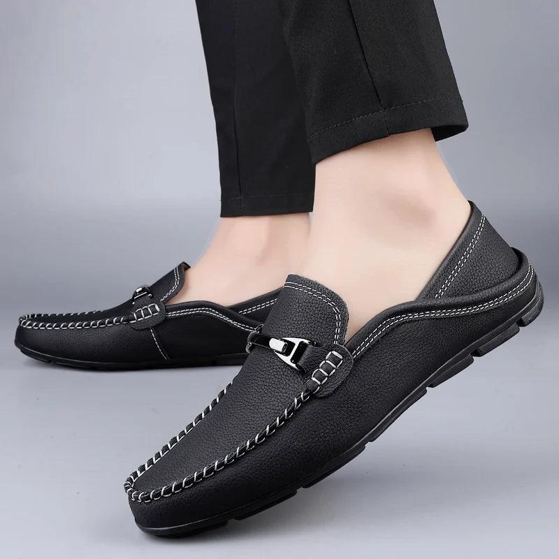 Savi Men's Brown Loafers | Genuine Cow Leather, Comfortable Design 4