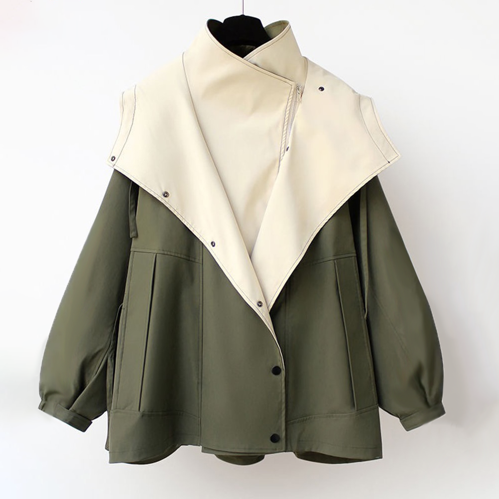 Women's Waterproof Hooded Jacket – Adjustable-Waist Transitional Coat