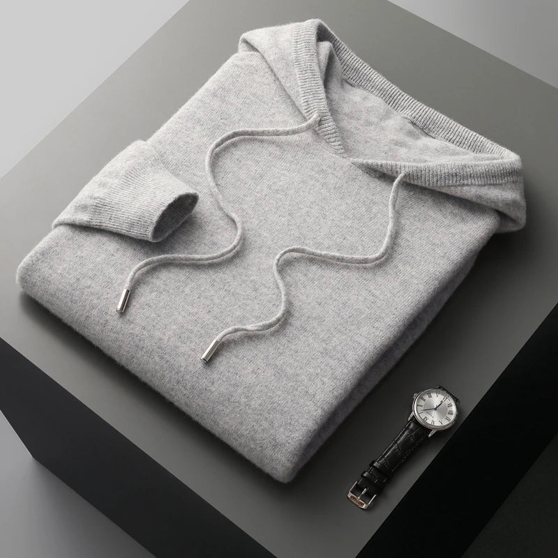 Merino Hoodie Dame – Brun Strik Hættetrøje i Blød Uldblanding