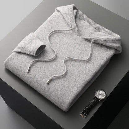 Merino Hoodie Dame – Brun Strik Hættetrøje i Blød Uldblanding