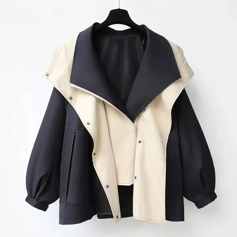 Women's Waterproof Hooded Jacket – Adjustable-Waist Transitional Coat