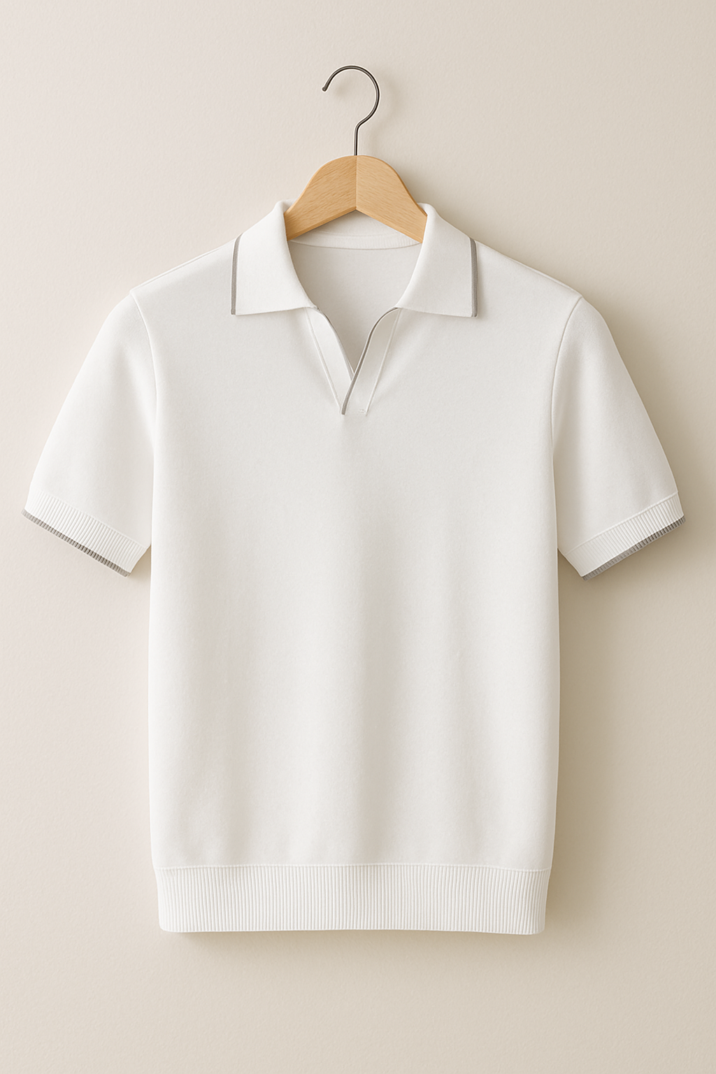 Men's Polo Shirt Slim Fit Knit | Men's Polo Contrast Trim | Knit Polo Men's Modern