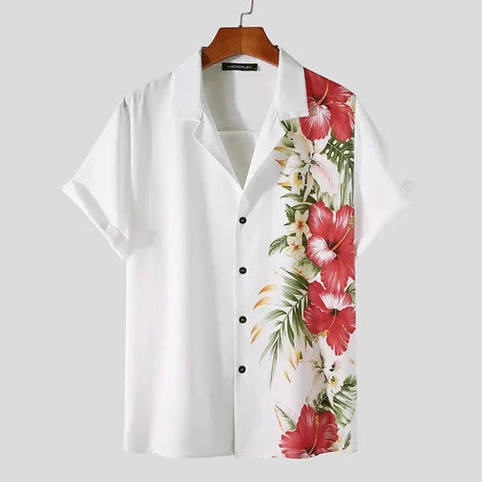 Sorrento Men's Hawaiian Shirt | Lightweight Floral Print, Breathable 0
