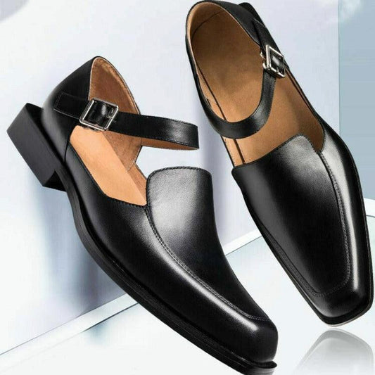 Theodore Men's Sandals | Black Leather, Contemporary Design 0