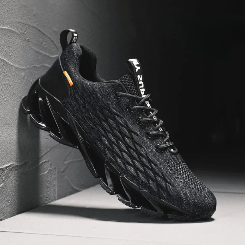 Herren-Laufschuhe aus Strick mit Klingenprofilsohle | Atmungsaktive, gepolsterte Sport- und Freizeitsneaker für jeden Tag | Sport-, Fitness- und Laufschuhe für jeden Tag